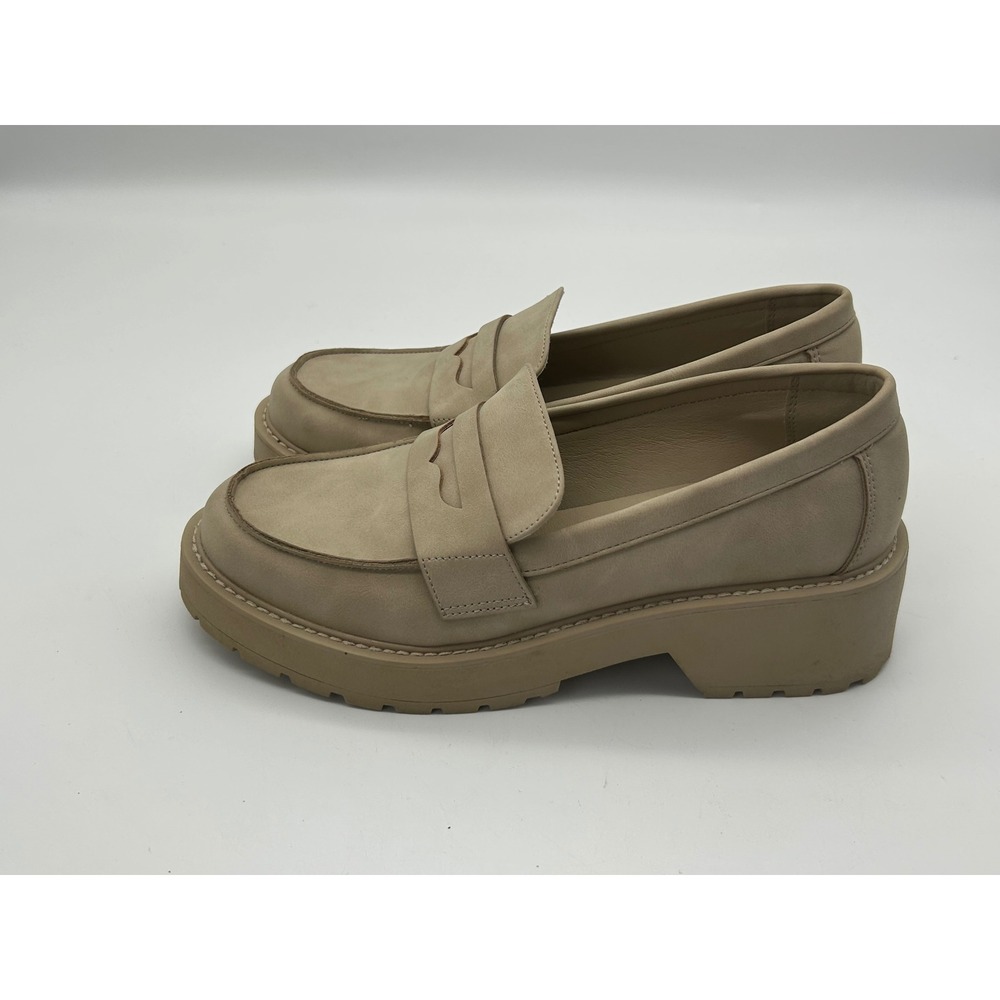Madden Girl Penny Loafers Shoes Platform cottage boho women 8.5 beige chucky lug - Picture 8 of 10